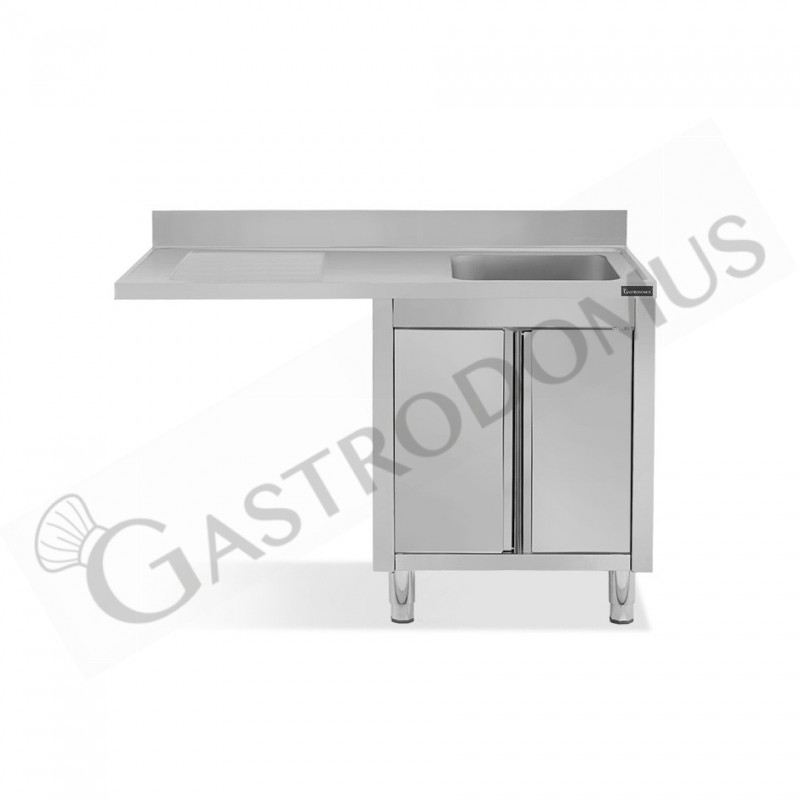 Lavello armadiato vano lavastoviglie,1 vasca,gocciolatoio sinistra,L1500xP700xH950mm