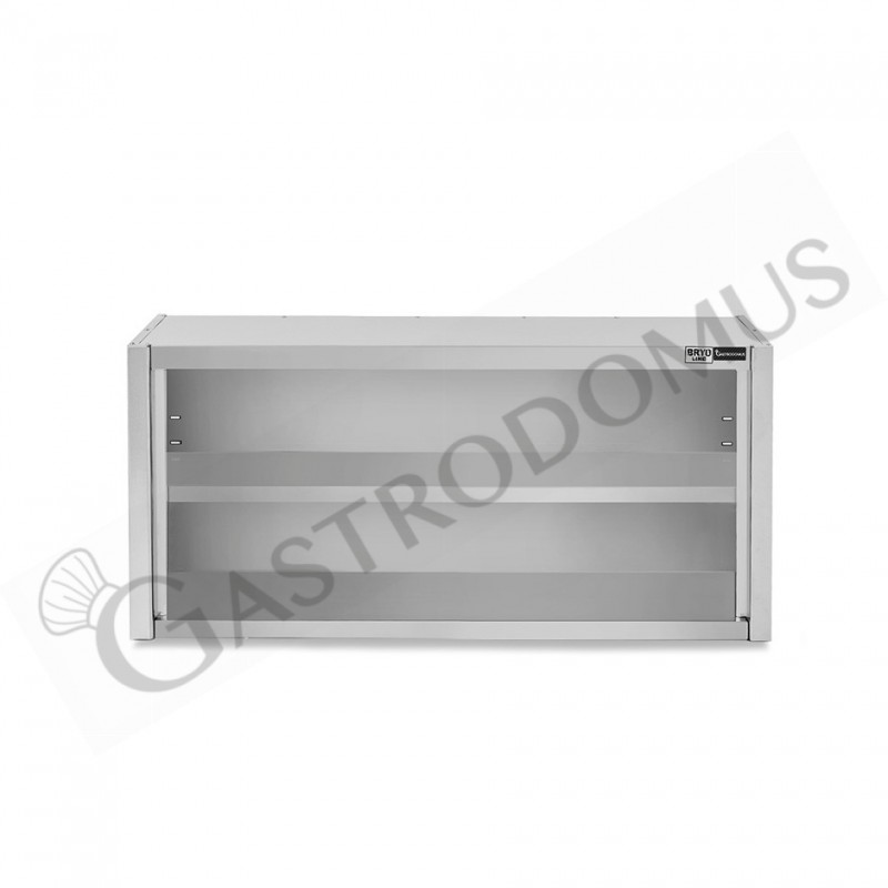 Pensile inox a giorno con 1 ripiano, L 1200 mm x P 400 mm x H 650 mm