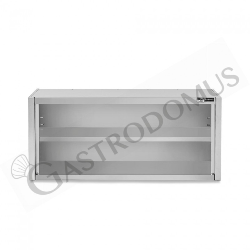 Pensile inox a giorno con 1 ripiano, L 1400 mm x P 400 mm x H 650 mm