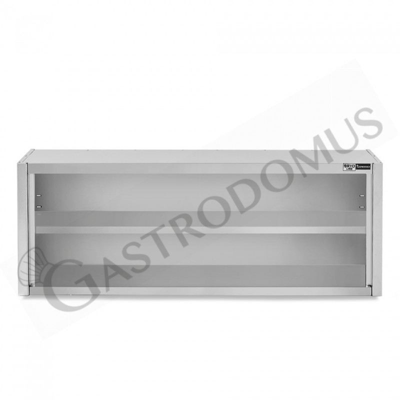 Pensile inox a giorno con 1 ripiano, L 2000 mm x P 400 mm x H 650 mm