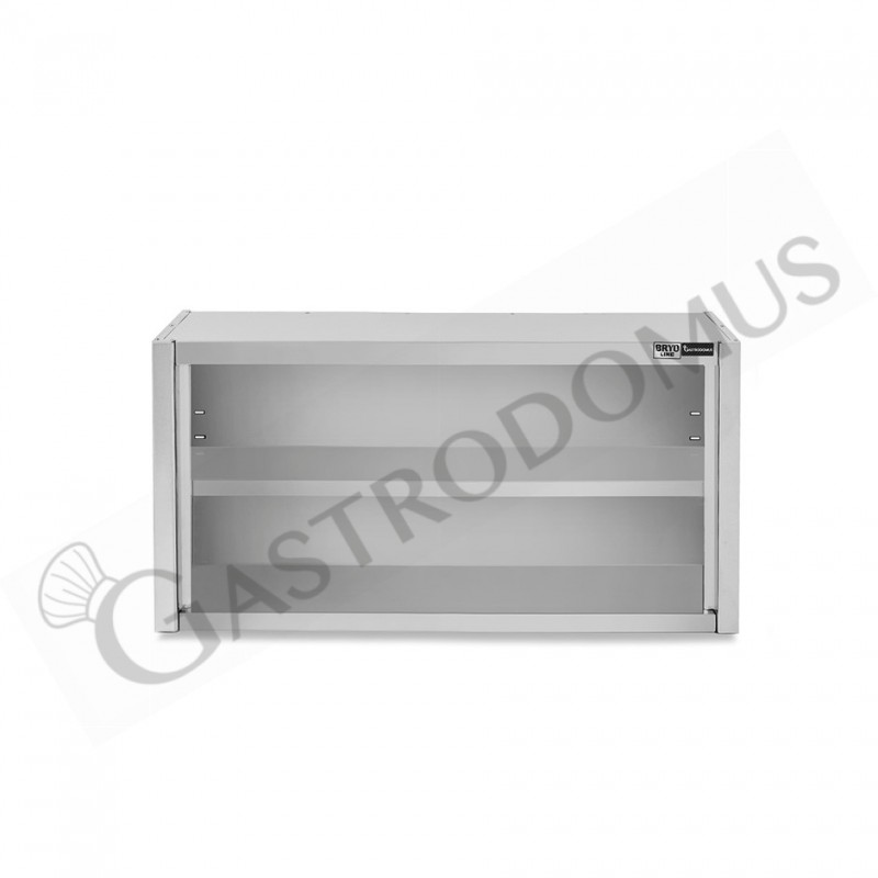 Pensile inox a giorno con 1 ripiano, L 900 mm x P 400 mm x H 660 mm