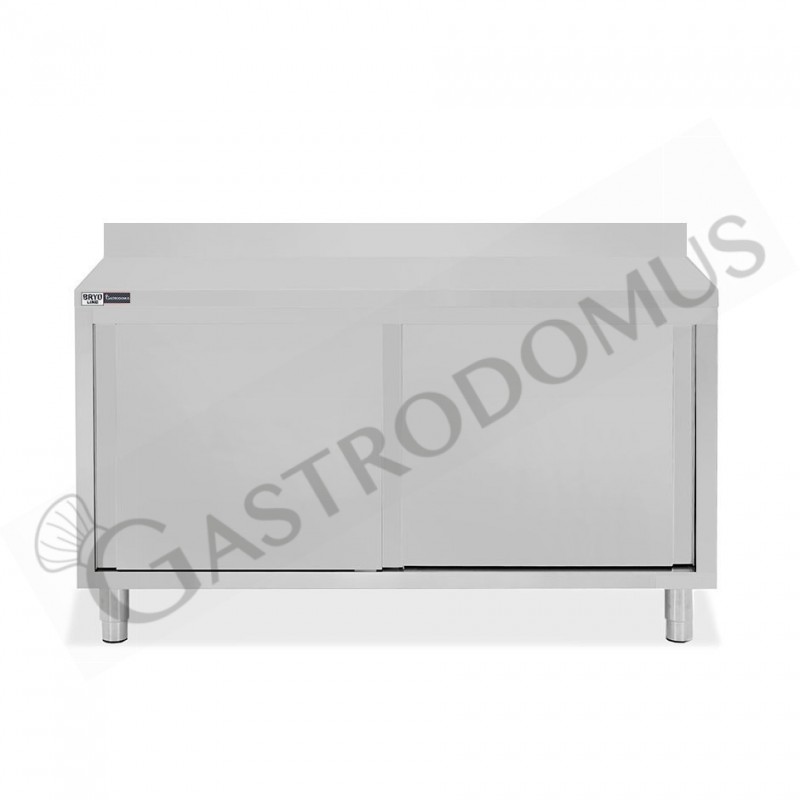 Tavolo con 2 porte scorrevoli e alzatina, L 1500 mm x P 700 mm x H 950 mm