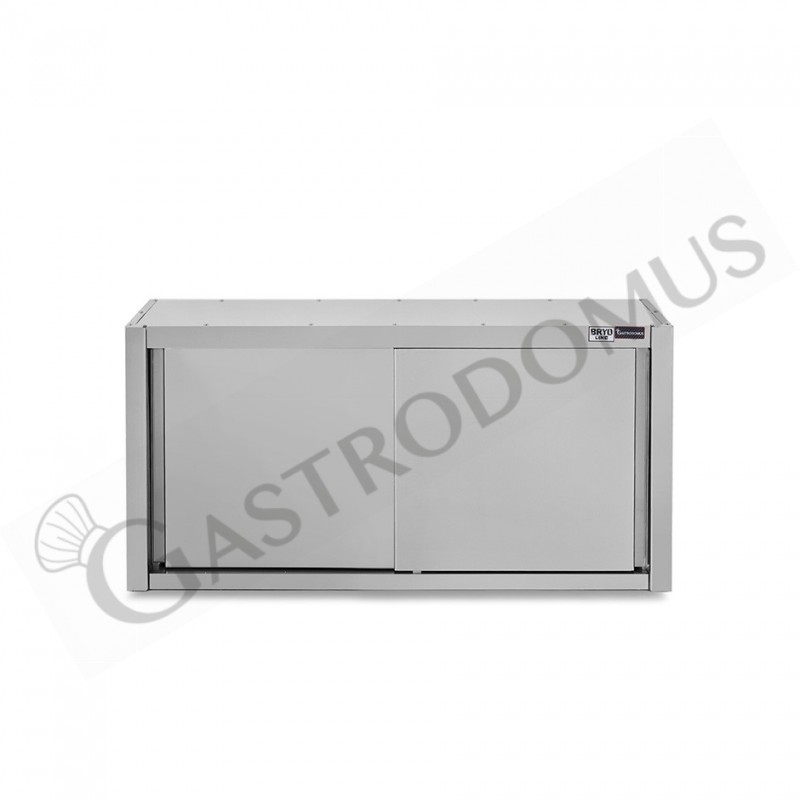 Pensile acciaio inox con porte scorrevoli, 1 ripiano, L 1200 x P 400 x H 650 mm