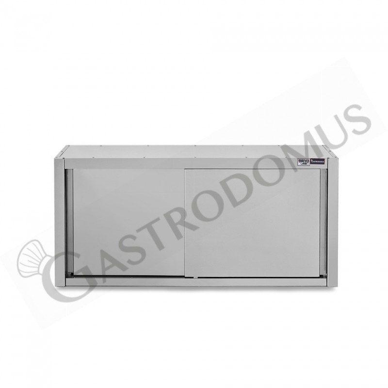 Pensile acciaio inox con porte scorrevoli, 1 ripiano, L 1500 x P 400 x H 650 mm