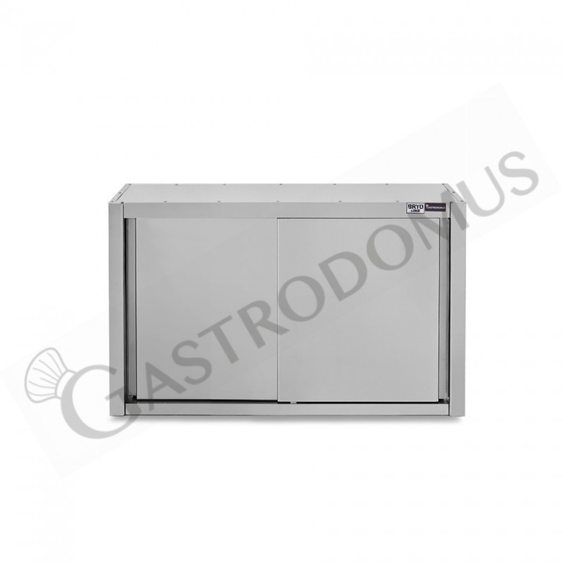 Pensile acciaio inox con porte scorrevoli, 1 ripiano, L 1000 x P 400 x H 800 mm