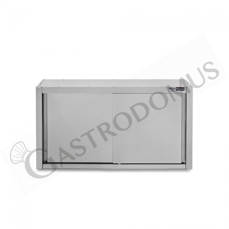 Pensile acciaio inox con porte scorrevoli, 1 ripiano, L 1200 x P 400 x H 800 mm