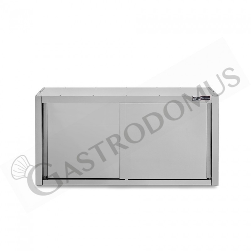 Pensile acciaio inox con porte scorrevoli, 1 ripiano, L 1400 x P 400 x H 800 mm