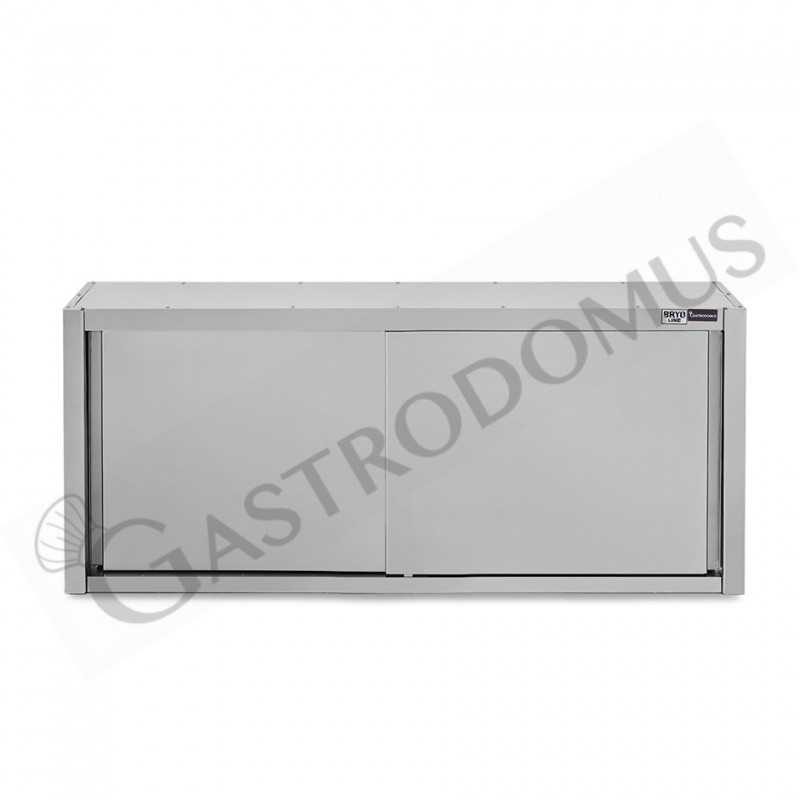 Pensile acciaio inox con porte scorrevoli, 1 ripiano, L 2000 x P 400 x H 800 mm