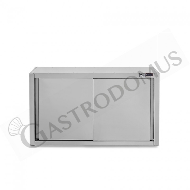 Pensile acciaio inox con porte scorrevoli, 2 ripiani, L 1200 x P 400 x H 1000 mm