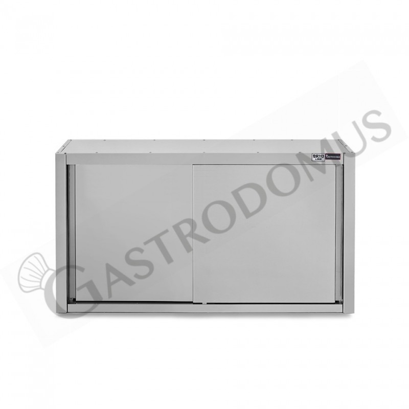 Pensile acciaio inox con porte scorrevoli, 2 ripiani, L 1400 x P 400 x H 1000 mm