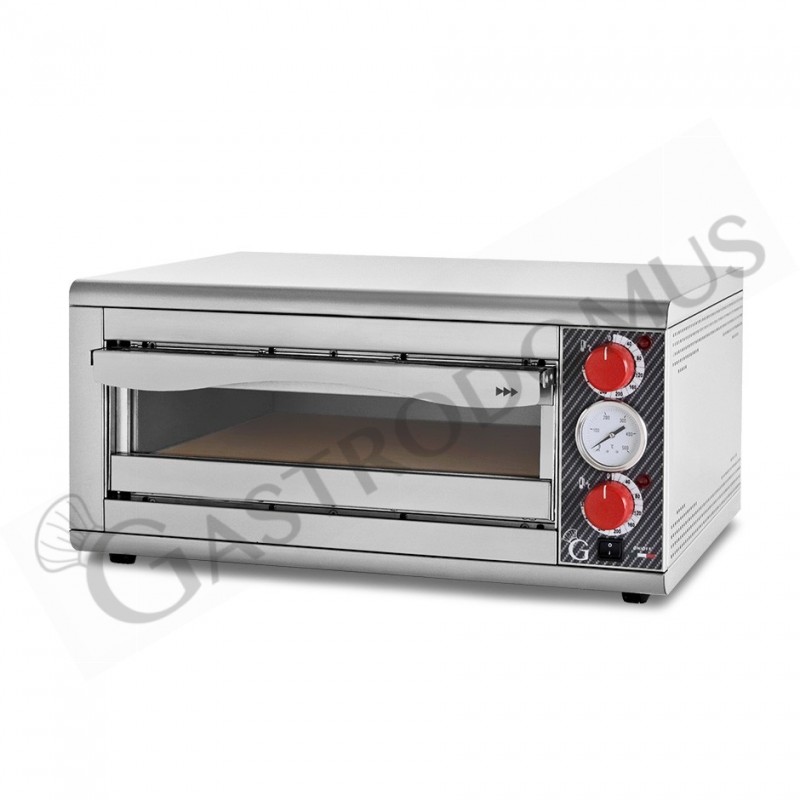 ERATEC - Forno pizza a pietra SET PM-27. Forno elettrico per pizza da  interno ed esterno. Forno da tavolo fino a 400°C. Contenuto: fornetto  elettrico, cursore per pizza e tagliapizza. : 
