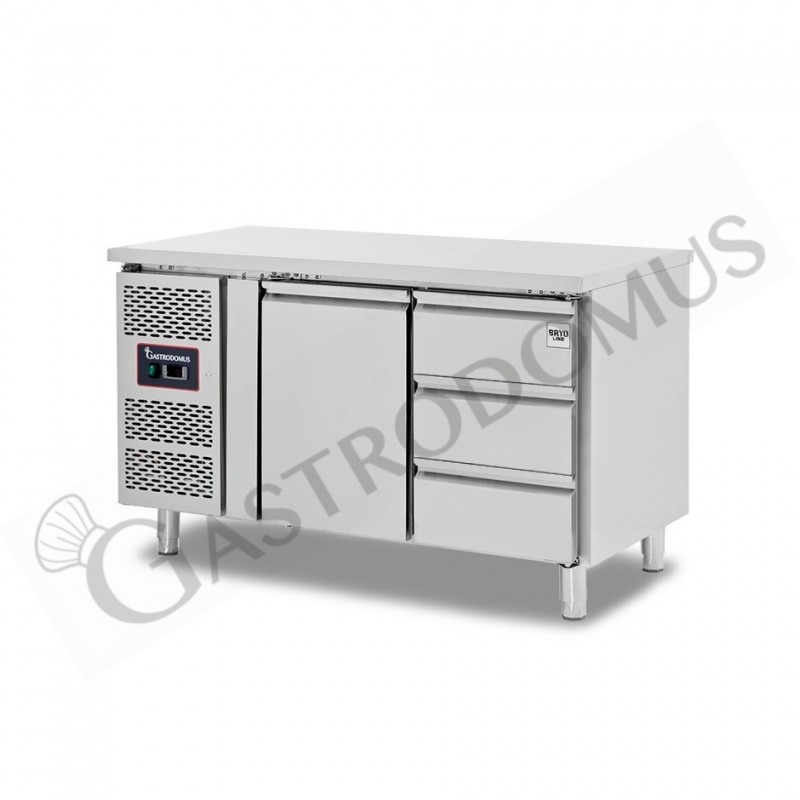 Tavolo Refrigerato 3 cassetti 1 porta 700 mm -2°C/+8°C Motore a sinistra