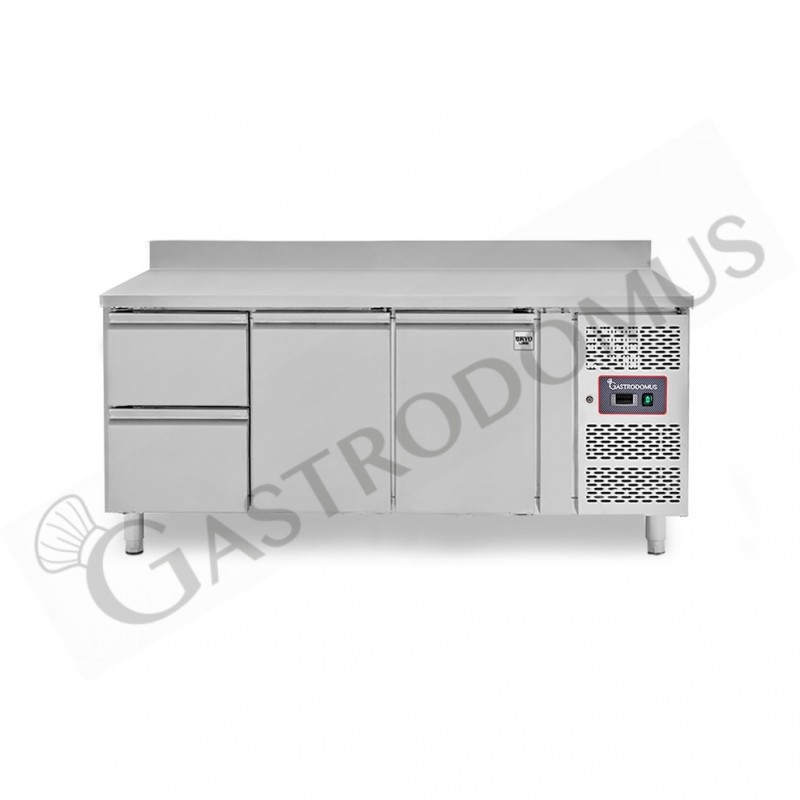 Tavolo Refrigerato 2 cassetti 2 porte 700 mm -2°C/+8°C alzatina per Gastronomia