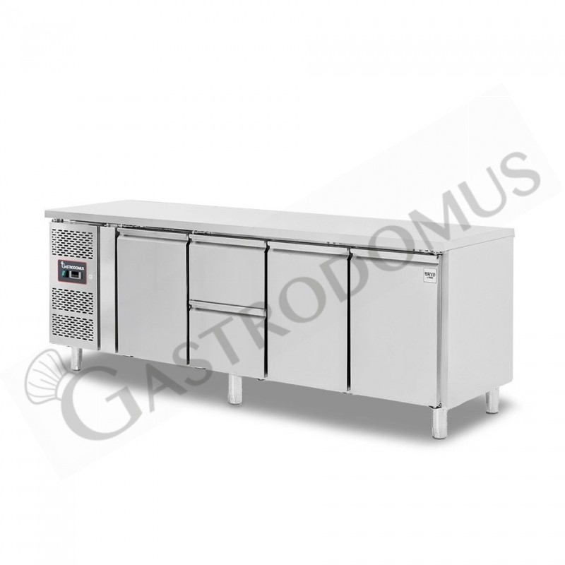 Tavolo Refrigerato 2 cassetti 3 porte 700 mm -2°C/+8°C, motore a sinistra