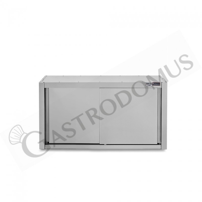 Pensile acciaio inox con sgocciolatoio,1 ripiano forato,porte scorrevoli L 1100 x P 400 x H 650 mm