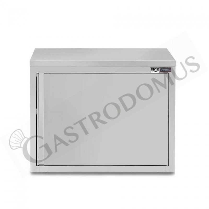 Pensile inox con 1 porta battente, 1 ripiano, L 600 x P 400 x H 650 mm