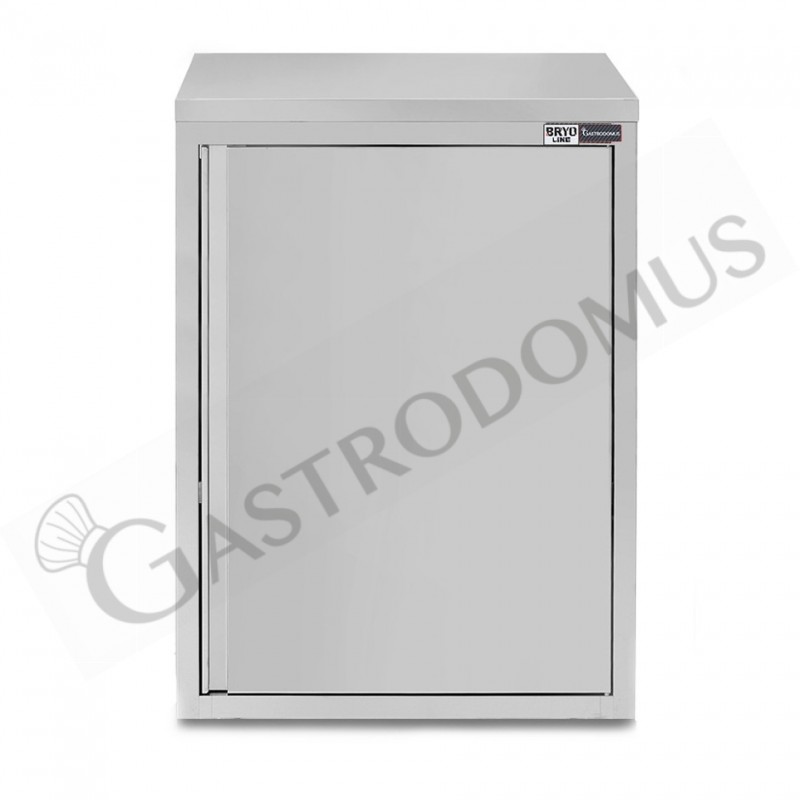 Pensile inox con 1 porta battente, 2 ripiani, L 400 x P 400 x H 1000 mm