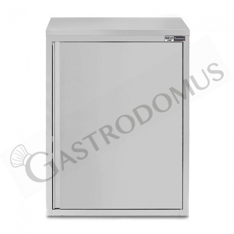 Pensile inox con 1 porta battente, 2 ripiani, L 600 x P 400 x H 1000 mm