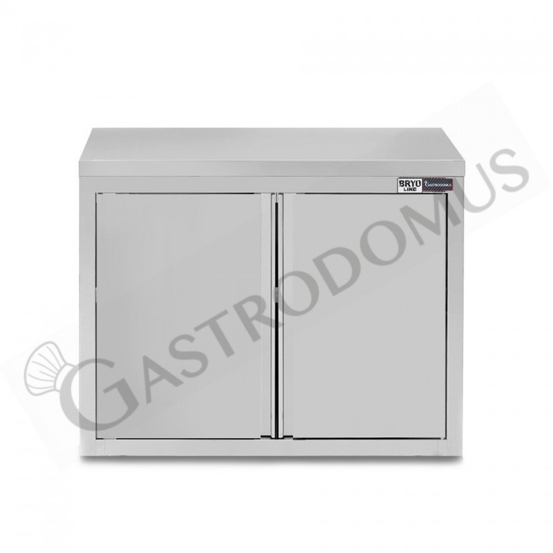 Pensile inox con 2 porte battenti, 1 ripiano, L 800 x P 400 x H 650 mm