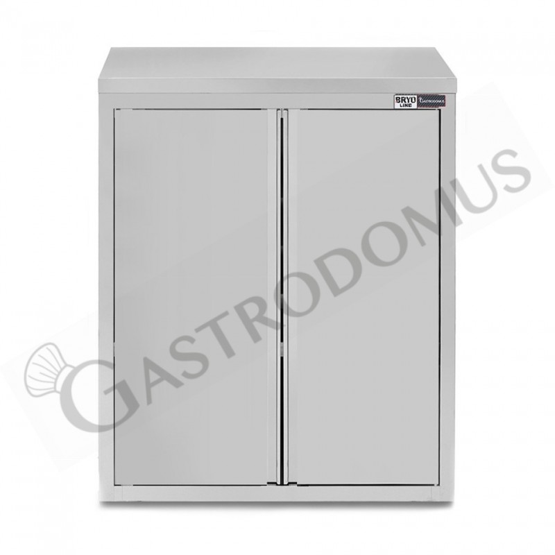 Pensile inox con 2 porte battenti, 2 ripiani, L 800 x P 400 x H 1000 mm