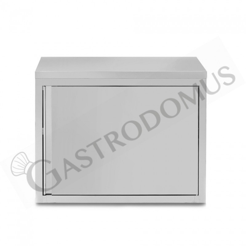 Pensile inox con 1 porta battente, 1 ripiano, L 700 x P 400 x H 800 mm