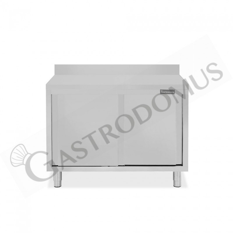 Tavolo con 2 porte scorrevoli e alzatina, L 1100 mm x P 700 mm x H 950 mm