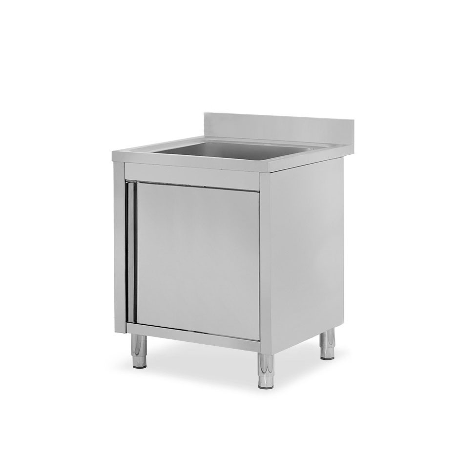 Lavello inox armadiato 1 porta battente - mod. SLA1V067