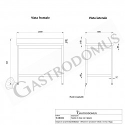 Pentola in acciaio inox di diametro 300 mm x H 300 mm 21 - mod. 101-030