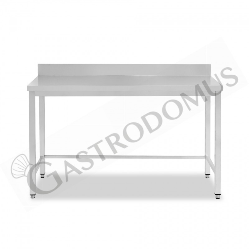 Tavolo inox con alzatina L 1600 mm x P 600 mm x H 950 mm