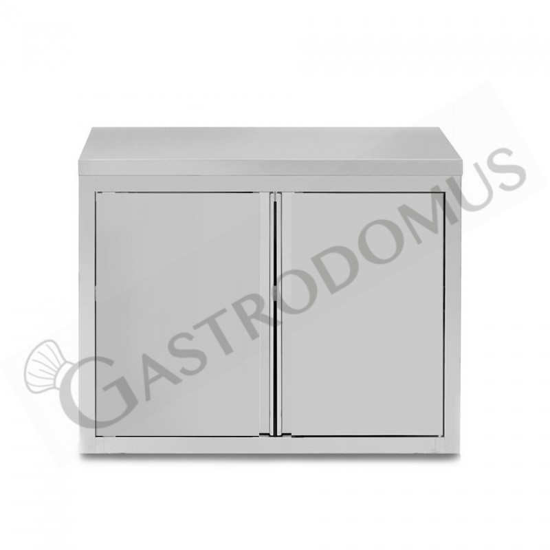 Pensile inox con 2 porte battenti, 1 ripiano, L 800 x P 400 x H 800 mm