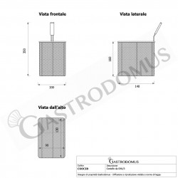 Cestello da GN1/8 per cuocipasta - mod. CUOCI8