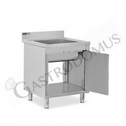 Lavello inox armadiato 1 porta battente - mod. SLA1V087