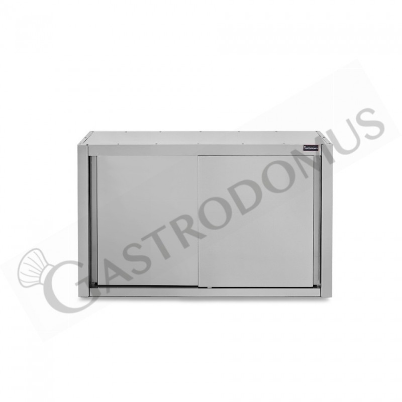 Pensile acciaio inox con sgocciolatoio,1 ripiano forato,porte scorrevoli L 1200 x P 400 x H 660 mm