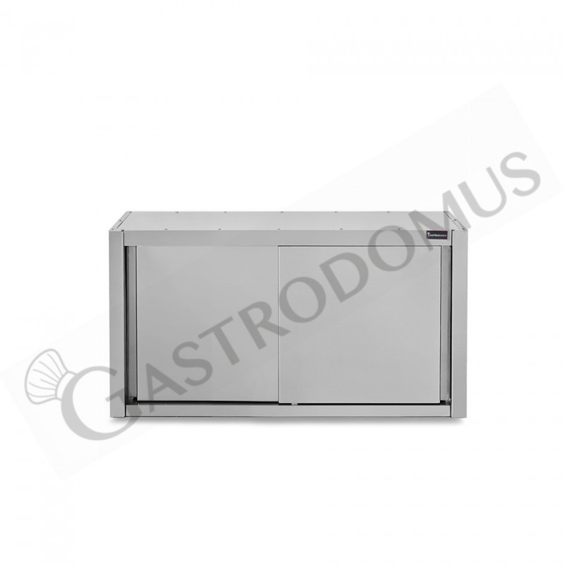 Pensile acciaio inox con porte scorrevoli, 1 ripiano, L 1000 x P 400 x H 660 mm