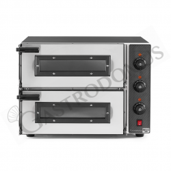 Forno Elettrico porta vetro 2 teglie 600x400 o 4 pizze diametro 400 mm 1  camera controllo meccanico - mod. FLEX4PORTAVETRO