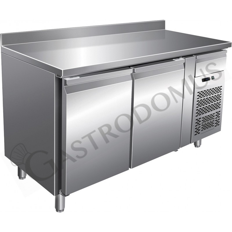 Tavolo refrigerato 2 porte, alzatina, cassetto sopra al motore, profondità 600 mm e temperatura -2°C/+8°C - Classe energetica B