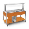 Carrello per buffet freddo con parafiato fisso, illuminazione LED, temp. +4°C/+10°C - RAL