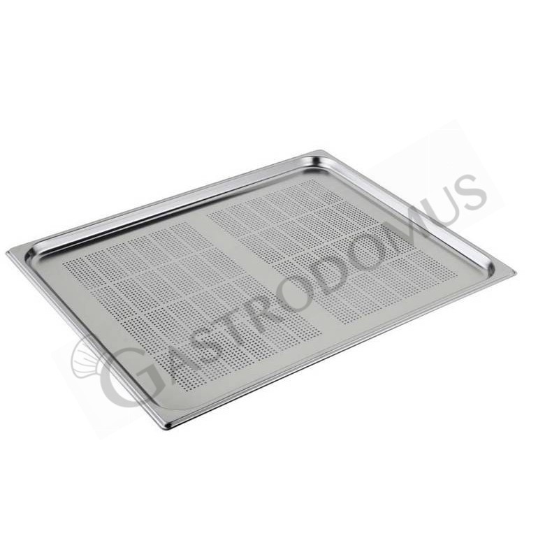 Bacinella forata in acciaio inox GN2/1 L 650 mm x P 530 mm x H 20 mm