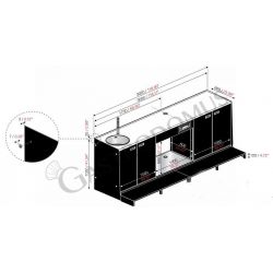 Banco Bar Container con bancalina in laminato