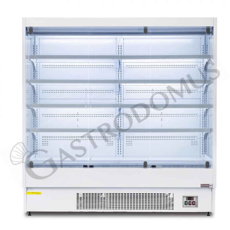 Murale espositivo ventilato bianco con porte battenti, temperatura -1°C/+7°C e L 1920mm