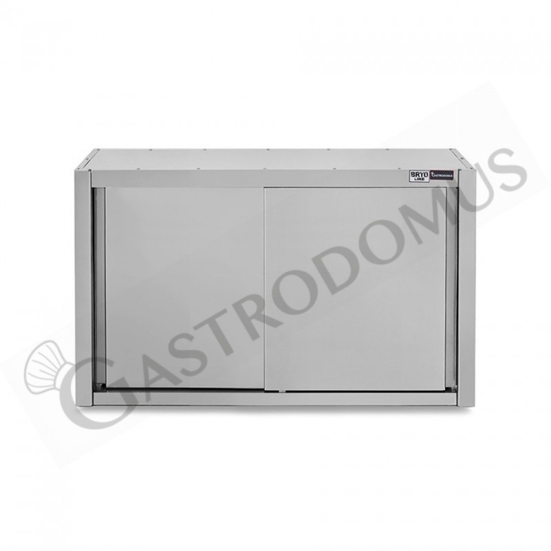 Pensile acciaio inox con sgocciolatoio,2 ripiani forati,porte scorrevoli L 1100 x P 400 x H 1000 mm