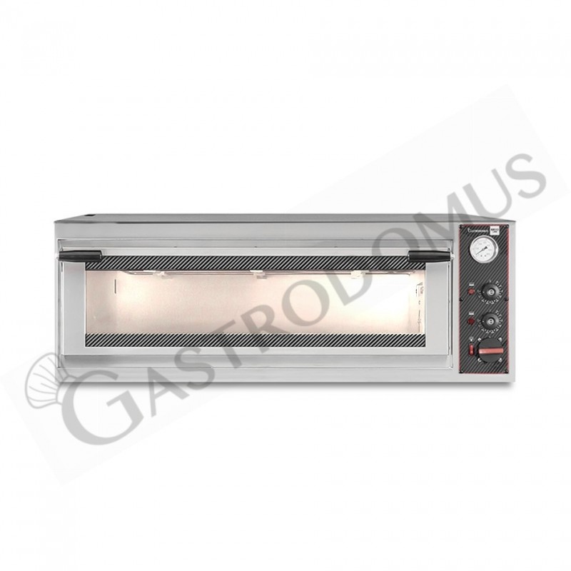 Forno Elettrico porta vetro 2 teglie 600x400 o 4 pizze diametro 400 mm 1 camera controllo meccanico