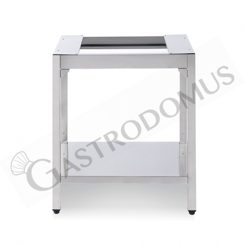 Supporto in acciaio inox con ripiano, per forno modello Shango, L 720 x P 585 x H 820 mm