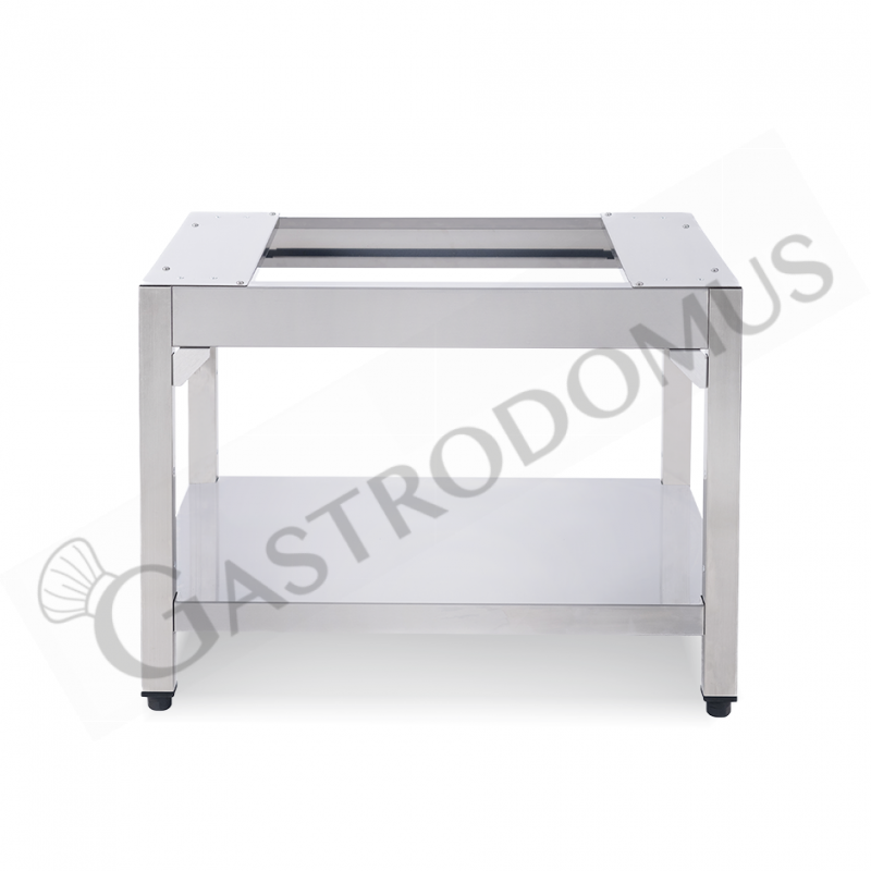 Supporto in acciaio inox con ripiano, per forno modello Shango, L 720 x P 585 x H 520 mm