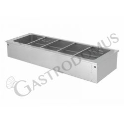 Drop-in Piano refrigerato da incasso in acciaio inox per 5 bacinelle GN  (341058)