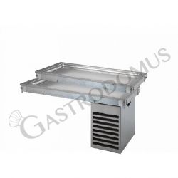 Drop-in Piano refrigerato da incasso in acciaio inox per 5 bacinelle GN  (341058)