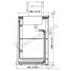 Bancone bar per macchina caffè con top in inox - mod. 3BM105XTB