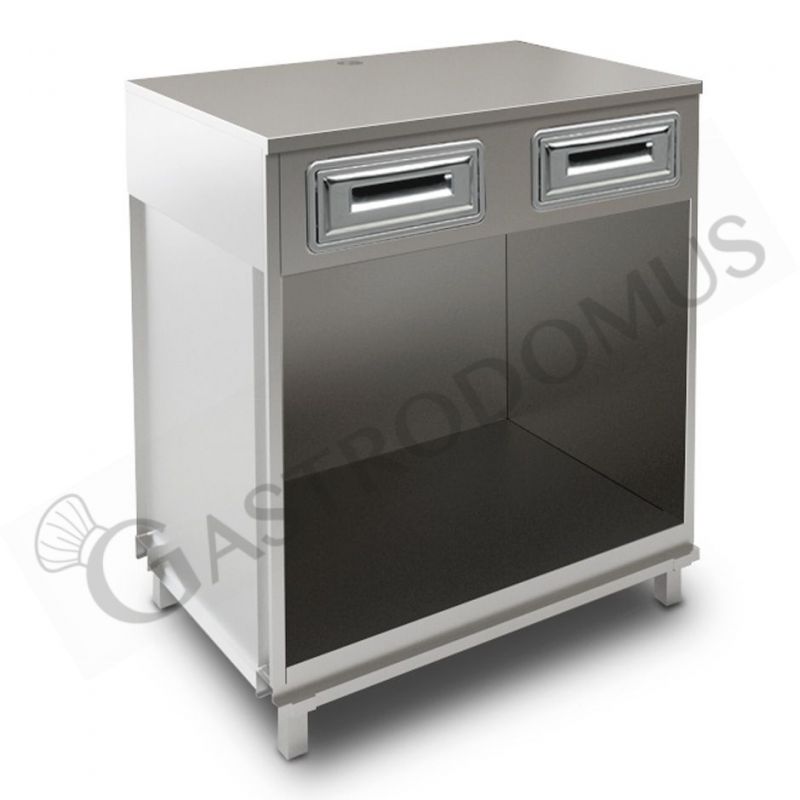 Bancone bar per macchina caffè con top in acciaio inox - L 1000 mm x P 670 mm x H 1140 mm