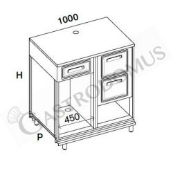 Bancone bar per macchina caffè con top in inox - mod. 3BM106XTB