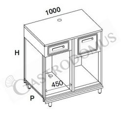 Bancone bar per macchina caffè con top grezzo - mod. 3BM155MTB+